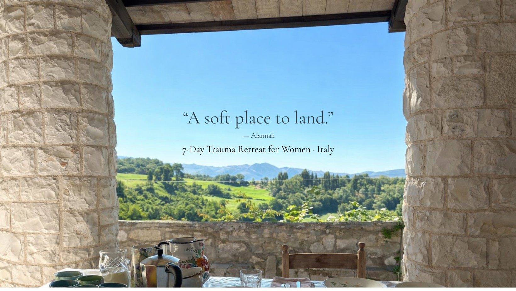 “A soft place to land.” — Alannah narcissistic abuse therapy at trauma retreat for women